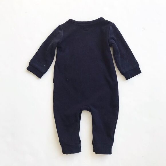 BABygap navy sweatshirt monster jumpsuit VGUC 6-12 - Picture 4 of 4